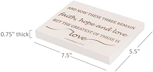 ההשראה של קרול 1 קורינתיים 13 אמנות קיר | אמונה תקווה עיצוב אהבה חרוט בפסוק התנך | לוח עץ דתי לעיצוב